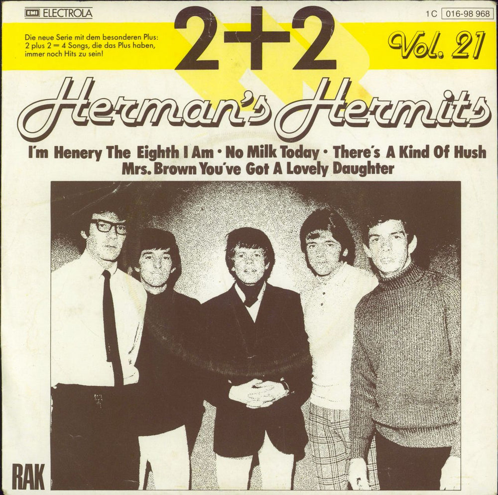 Herman's Hermits 2 Plus 2 Vol. 21 German 7" vinyl single (7 inch record / 45) 1C016-98968