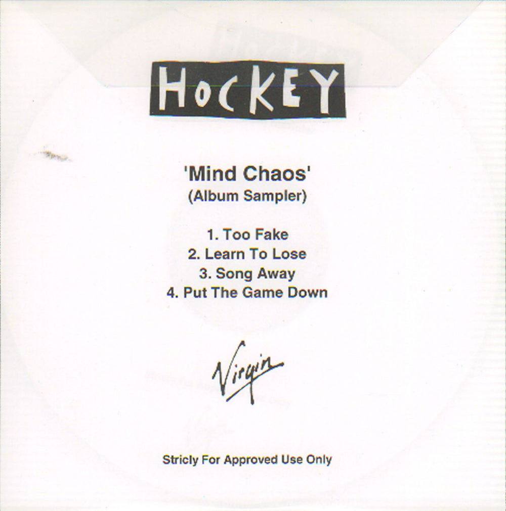 Hockey Mind Chaos - Album Sampler UK CD-R acetate KE6CRMI649123