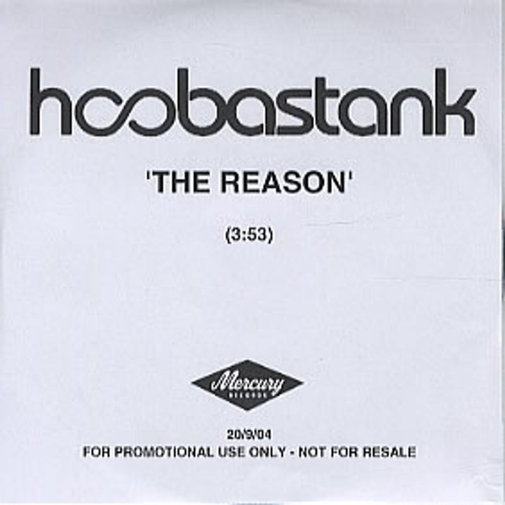 Hoobastank The Reason UK Promo CD-R acetate CD-R ACETATE