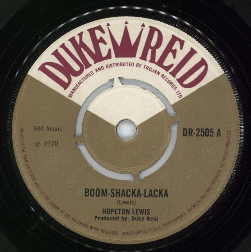 Hopeton Lewis Boom-Shacka-Lacka / Dynamite UK 7" vinyl single (7 inch record / 45) DR-2505