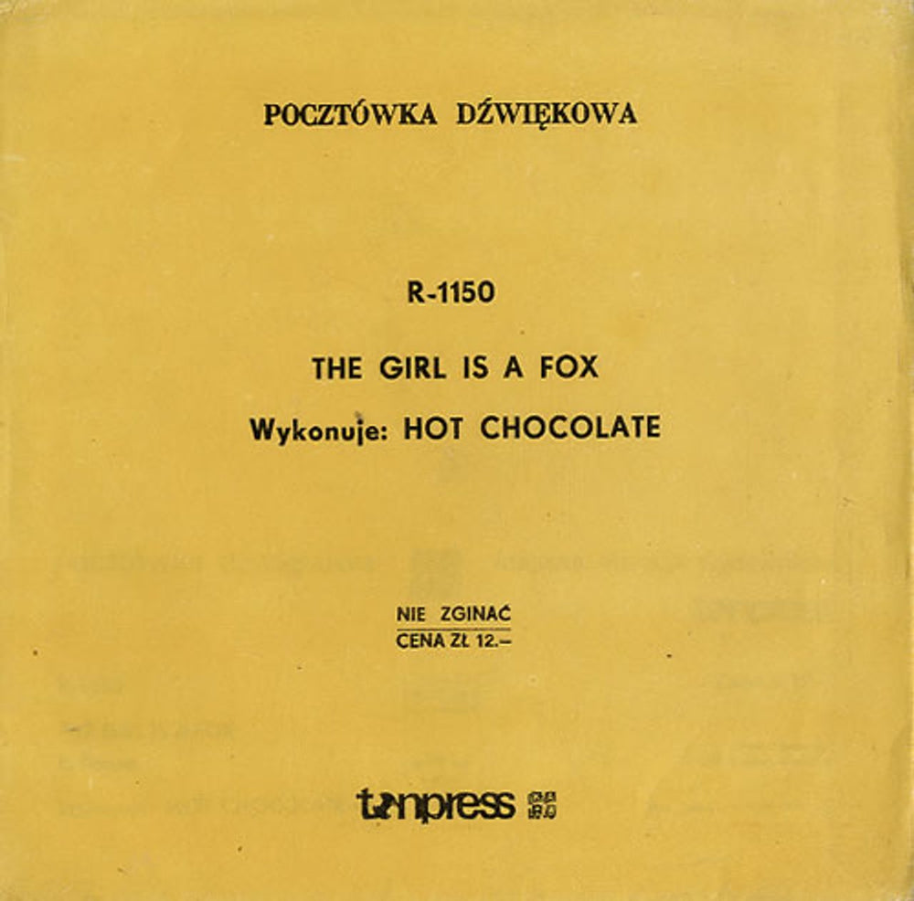 Hot Chocolate The Girl Is A Fox Polish 7" vinyl single (7 inch record / 45) R-1150