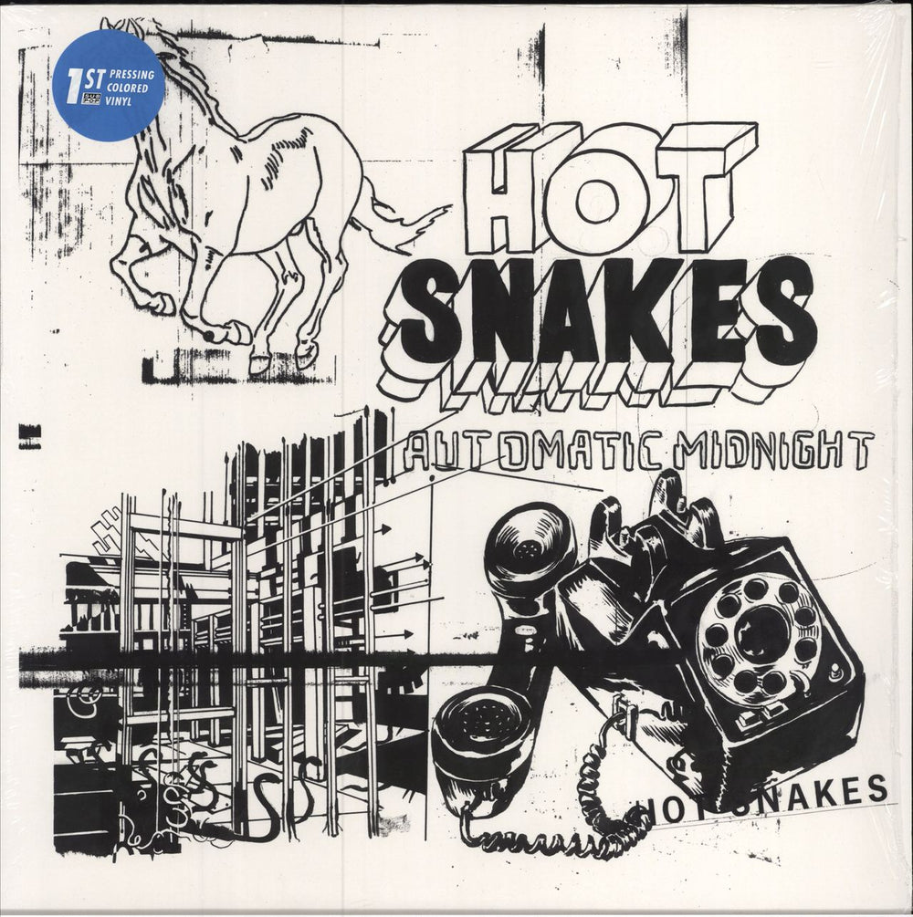 Hot Snakes Automatic Midnight + Hype Sticker US vinyl LP album (LP record) SP1217