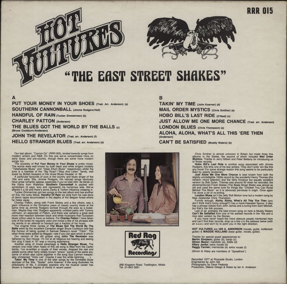 Hot Vultures The East Street Shakes UK vinyl LP album (LP record)