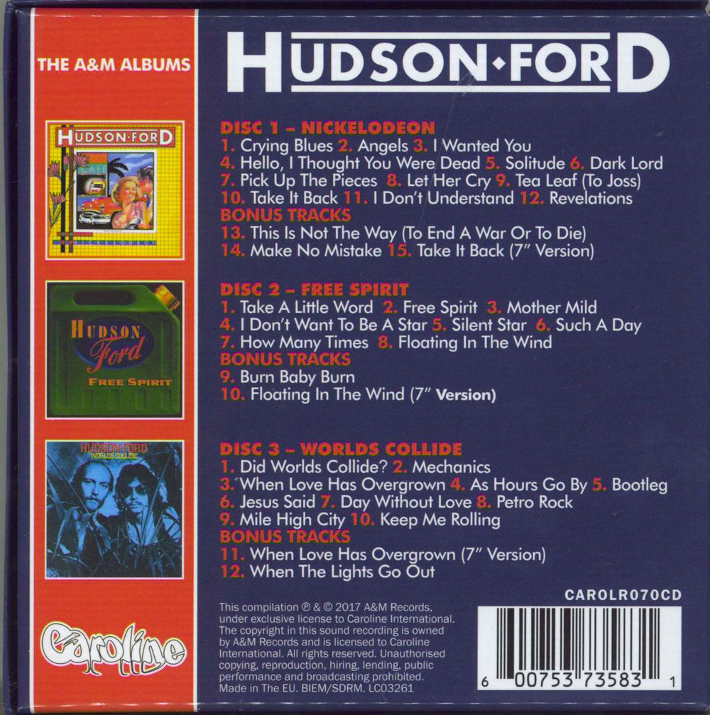 Hudson Ford The A&M Albums UK CD Album Box Set