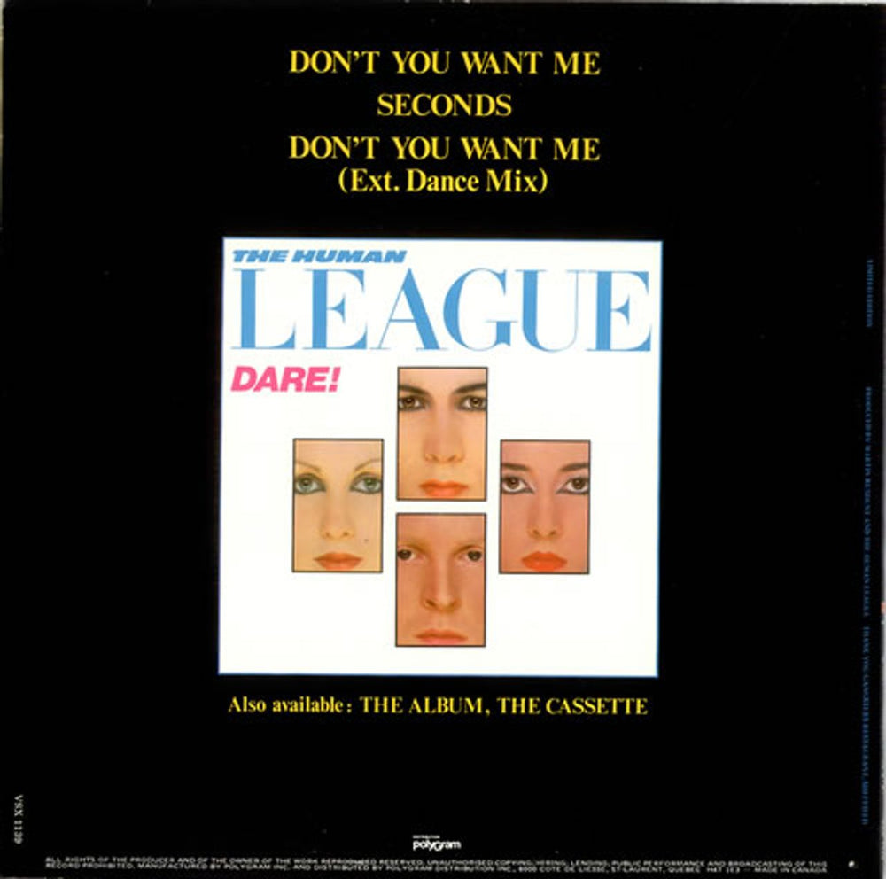 Human League Don't You Want Me Canadian 12" vinyl single (12 inch record / Maxi-single) HUM12DO522939