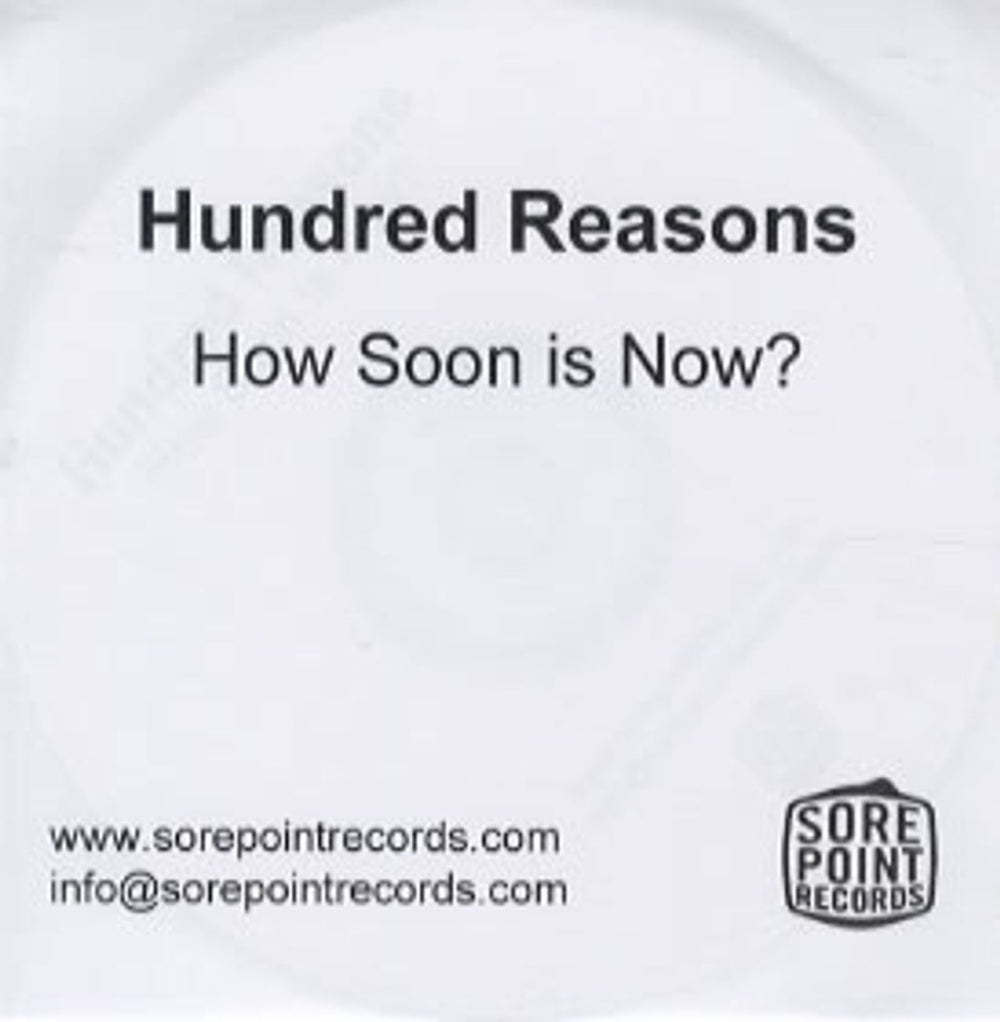 Hundred Reasons How Soon Is Now? UK Promo CD-R acetate CD-R ACETATE