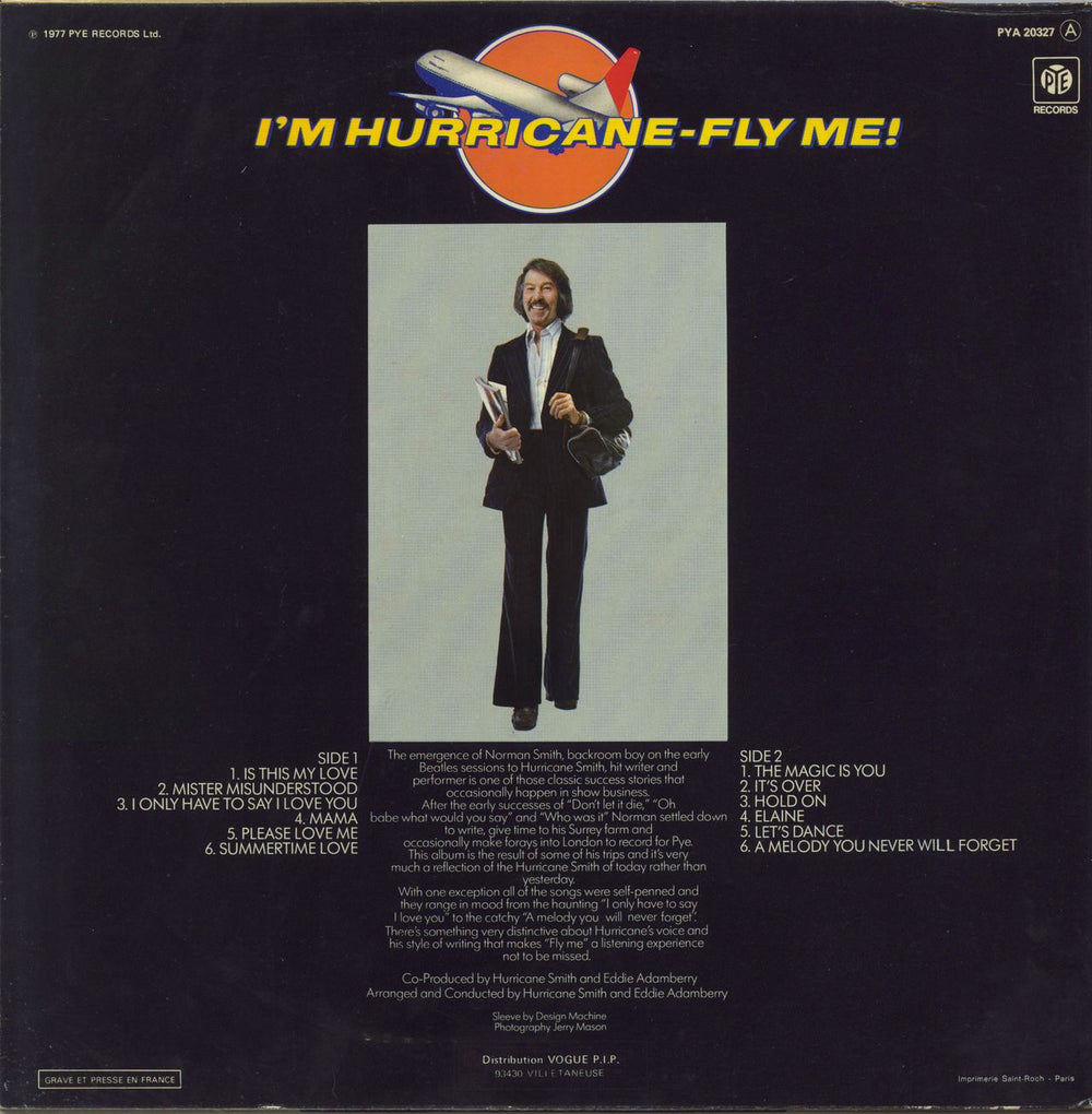 Hurricane Smith I'm Hurricane-Fly Me! French vinyl LP album (LP record)