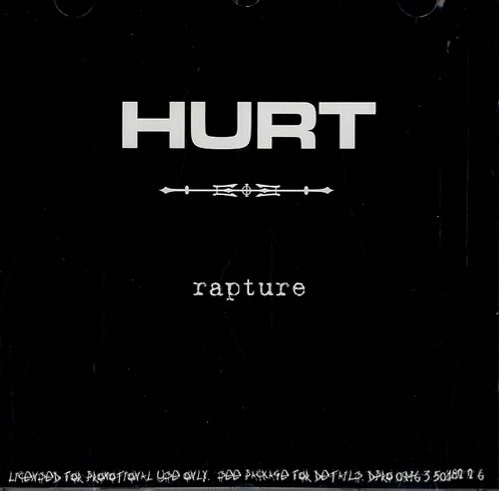 Hurt Rapture US Promo CD single (CD5 / 5") DPRO094635018226