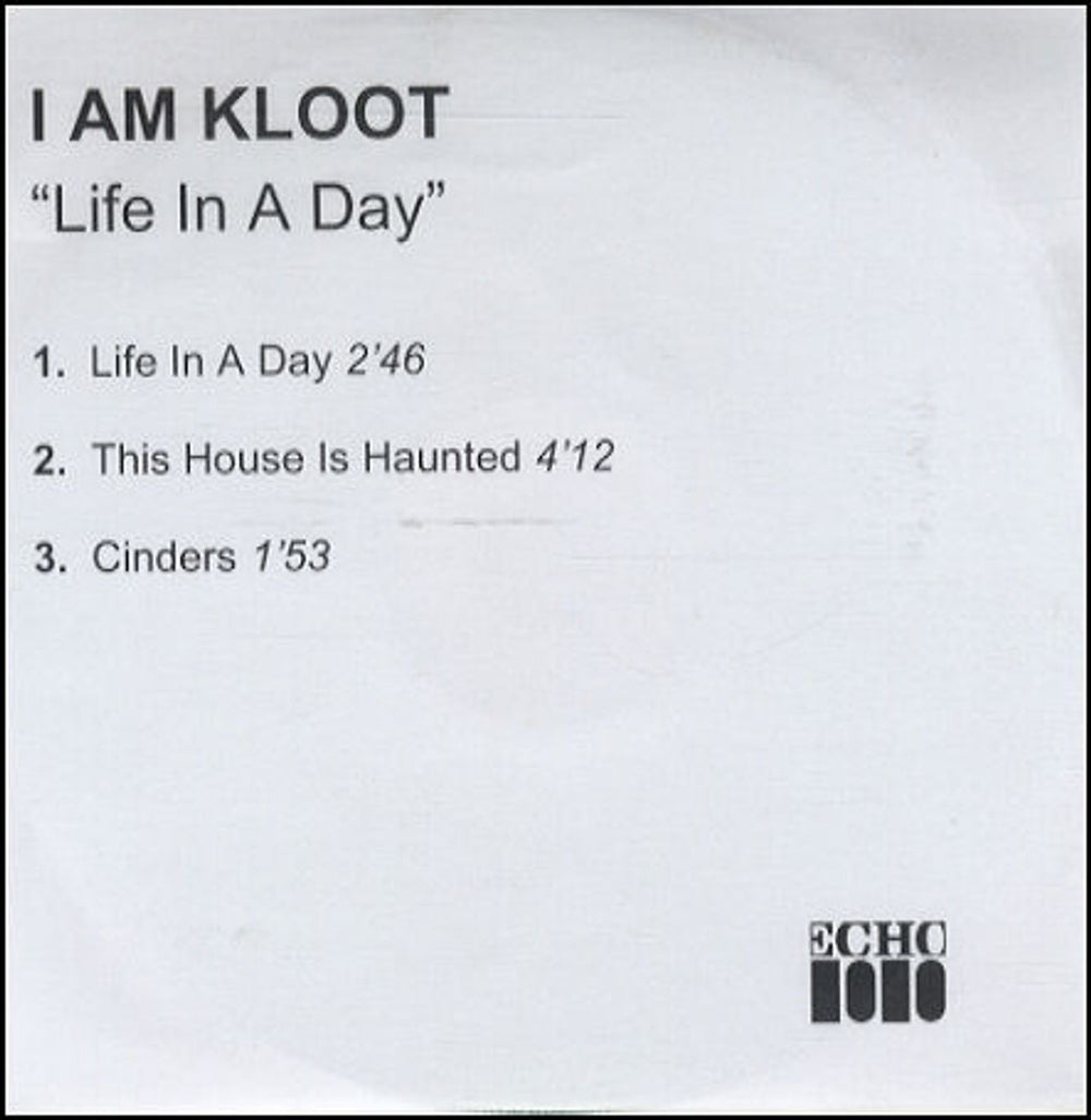 I Am Kloot Life In A Day UK Promo CD-R acetate CD-R ACETATE