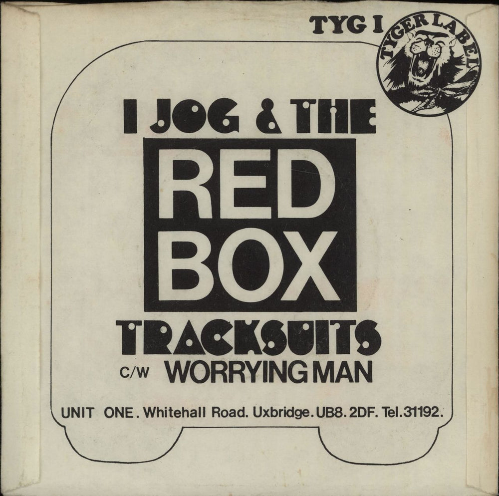 I Jog & The Tracksuits Red Box UK 7" vinyl single (7 inch record / 45)