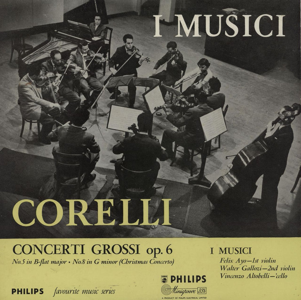 I Musici Corelli: Concerti Grossi Op. 6 UK 10" vinyl single (10 inch record) SBR6207