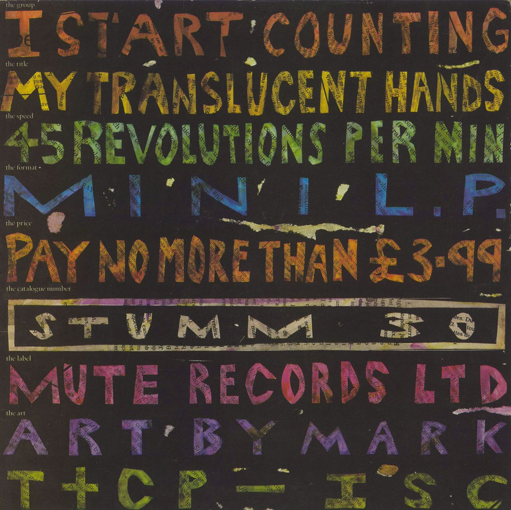 I Start Counting My Translucent Hands - Translucent Vinyl UK vinyl LP album (LP record) STUMM30