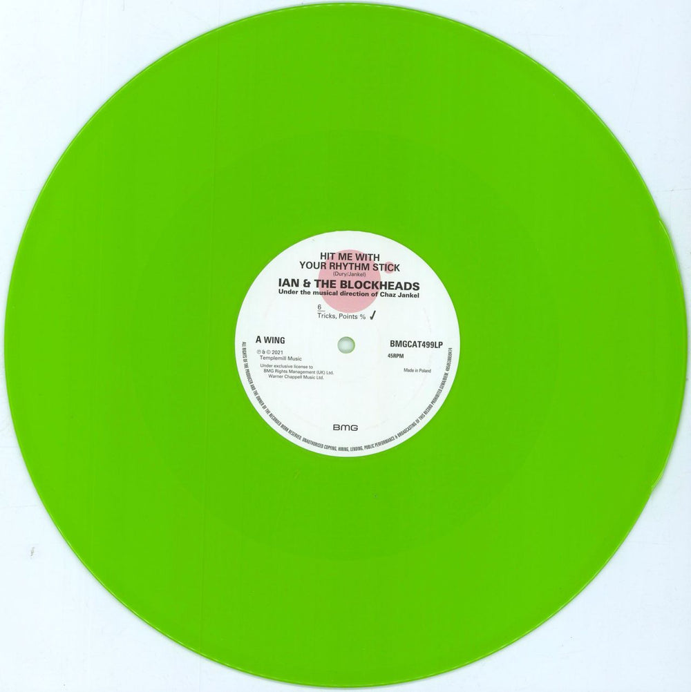 Ian Dury Hit Me With Your Rhythm Stick - RSD21 - Green Vinyl UK 12" vinyl single (12 inch record / Maxi-single) IND12HI799378