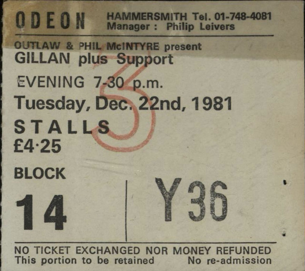 Ian Gillan Double Trouble Tour + Ticket Stub UK tour programme GILTRDO671266