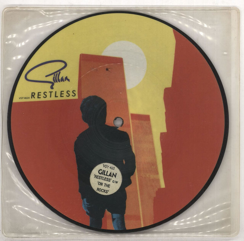 Ian Gillan Restless - stickered sleeve UK 7" vinyl picture disc (7 inch picture disc single) VSY465