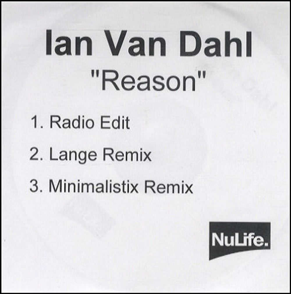 Ian Van Dahl Reason UK Promo CD-R acetate CD-R ACETATE