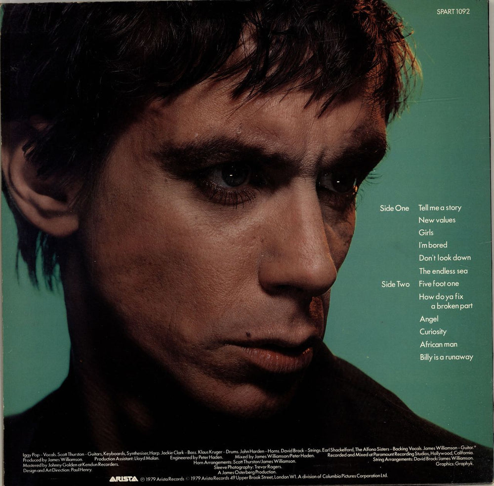 Iggy Pop New Values UK vinyl LP album (LP record) IGGLPNE630626