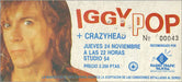 Iggy Pop Spanish Concert Ticket Spanish concert ticket USED CONCERT TICKET