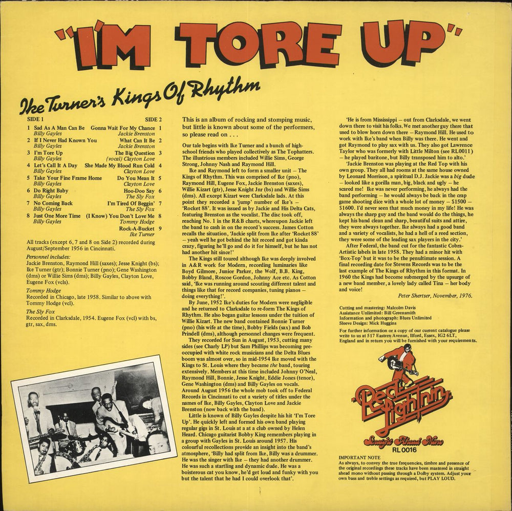 Ike Turner I'm Tore Up UK vinyl LP album (LP record)