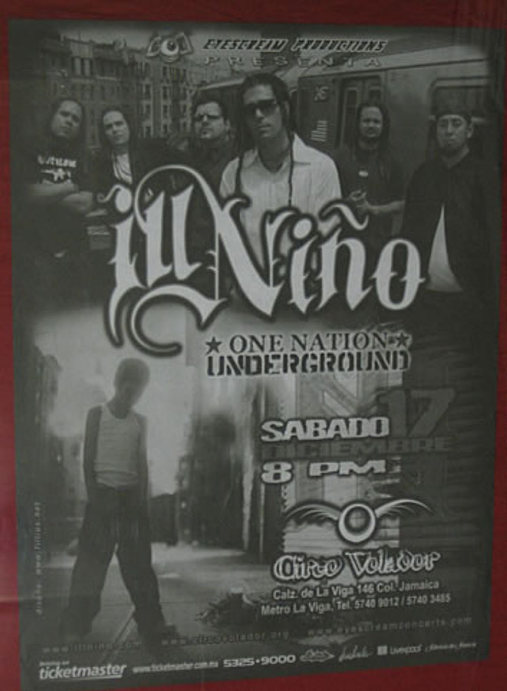 Ill Nino One Nation Underground Mexican Promo poster GIG POSTER