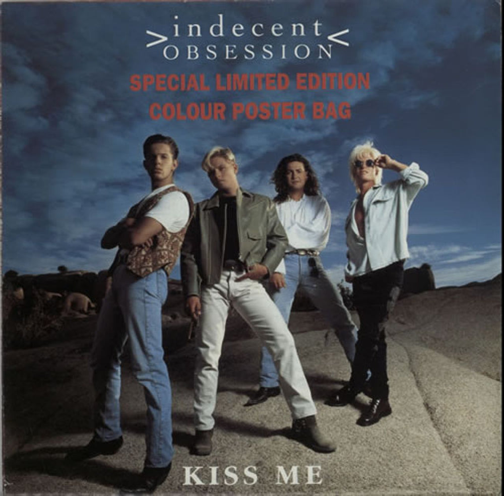 Indecent Obsession Kiss Me - Poster Sleeve UK 7" vinyl single (7 inch record / 45) MCS1615