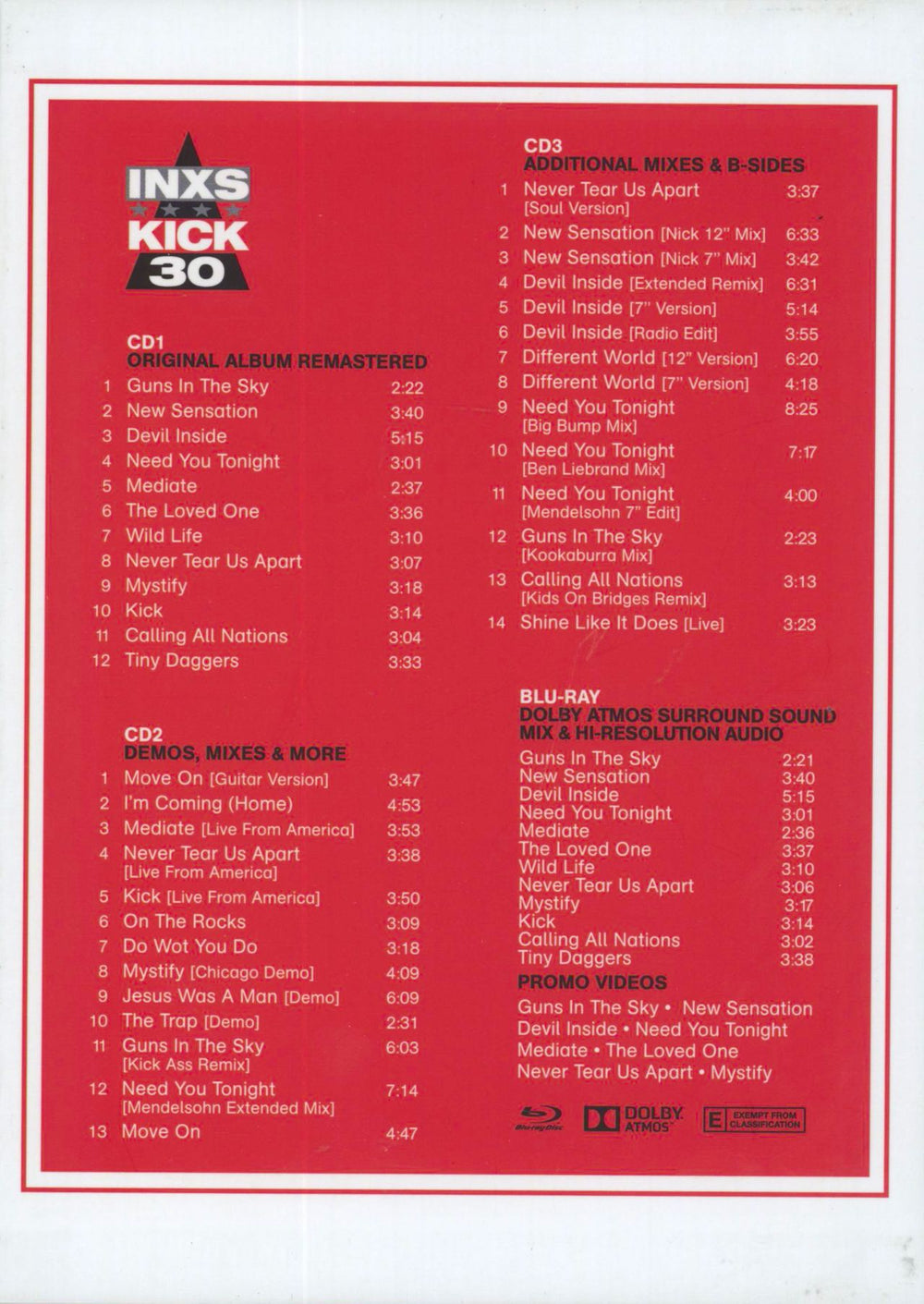 Inxs Kick 30: Collectors Edition UK 4-CD album set