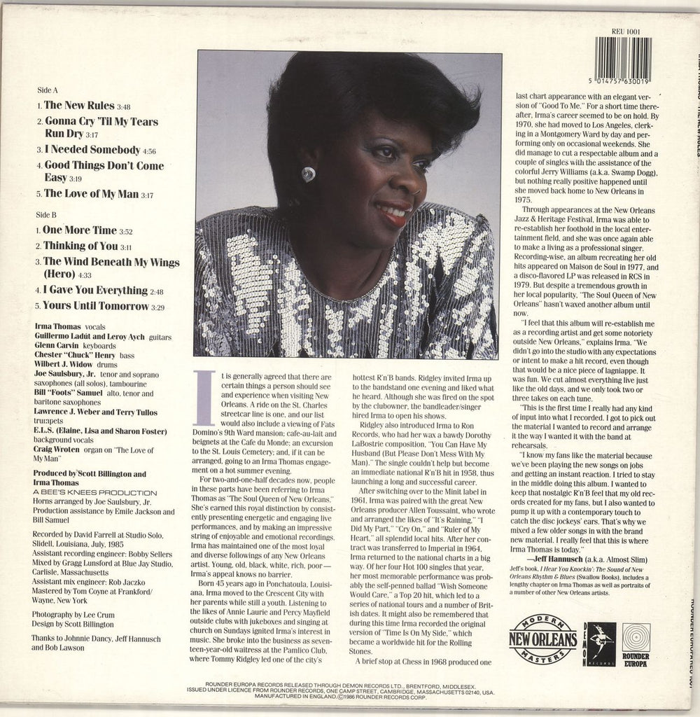 Irma Thomas The New Rules UK vinyl LP album (LP record) 5014757630019