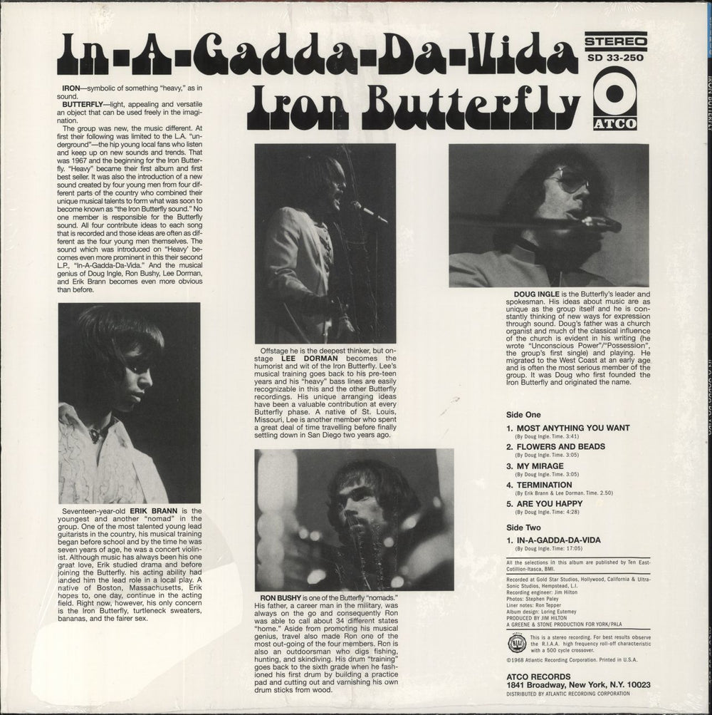 Iron Butterfly In-A-Gadda-Da Vida US vinyl LP album (LP record)