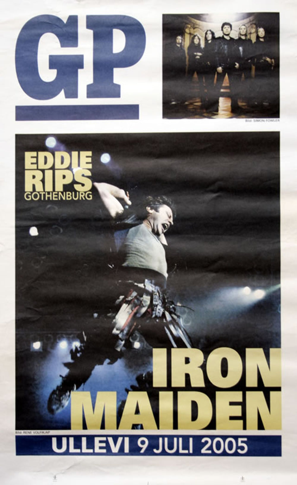 Iron Maiden Eddie Rips Gothenburg Swedish Promo poster PROMO POSTER