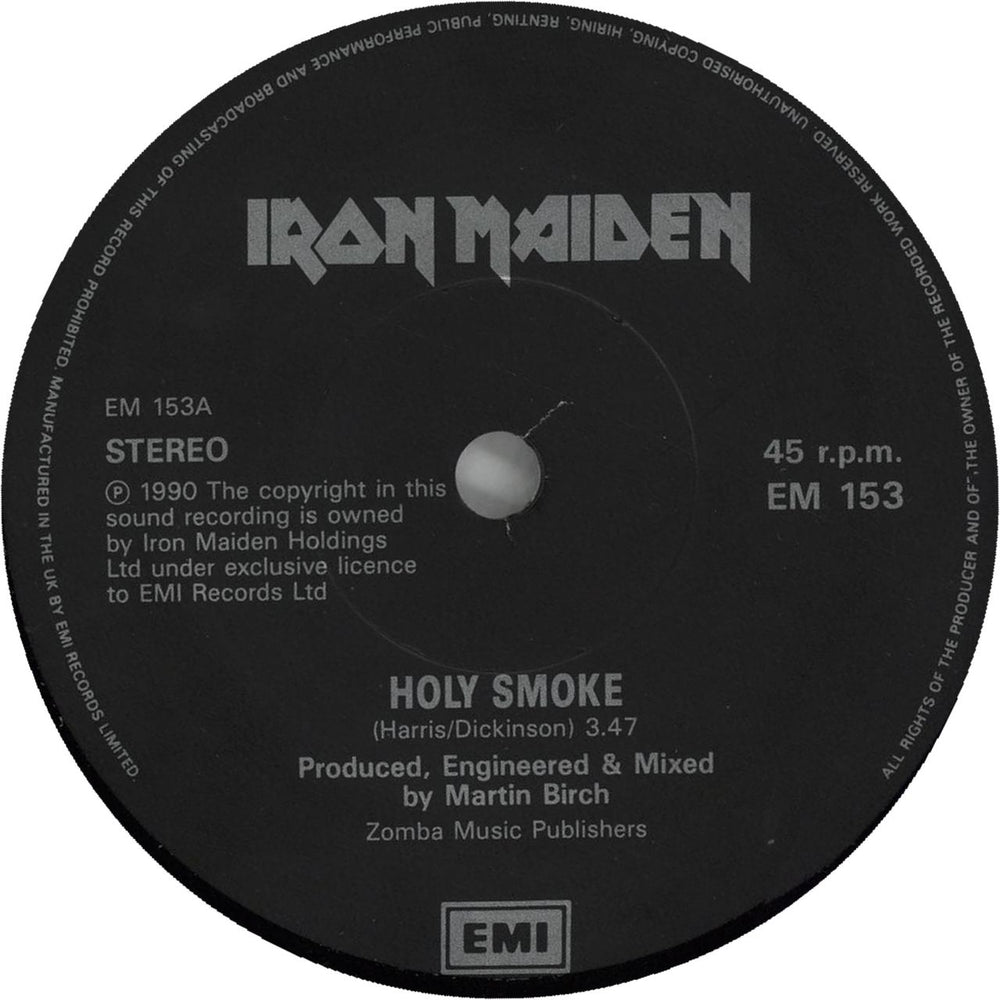 Iron Maiden Holy Smoke - 1st - EX UK 7" vinyl single (7 inch record / 45) IRO07HO656100