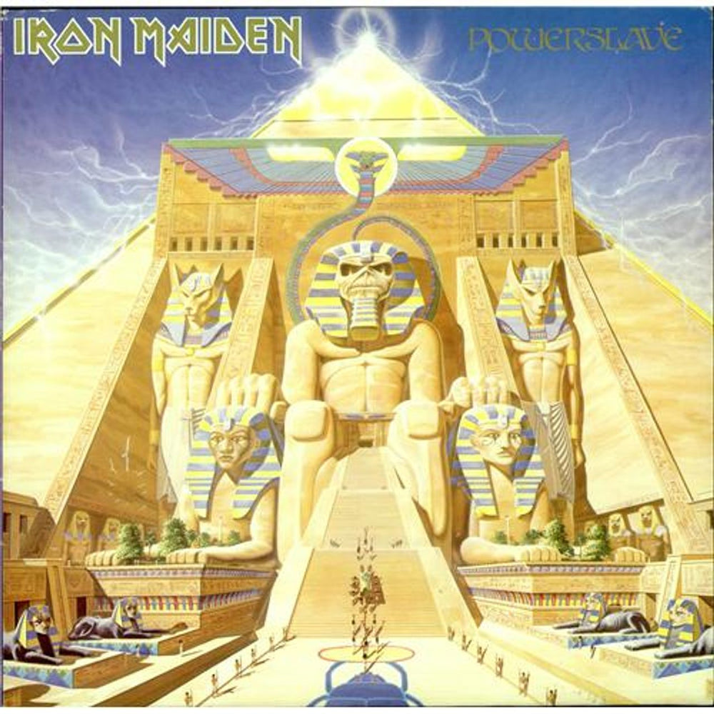 Iron Maiden Powerslave - 1st + Insert UK vinyl LP album (LP record) POWER1