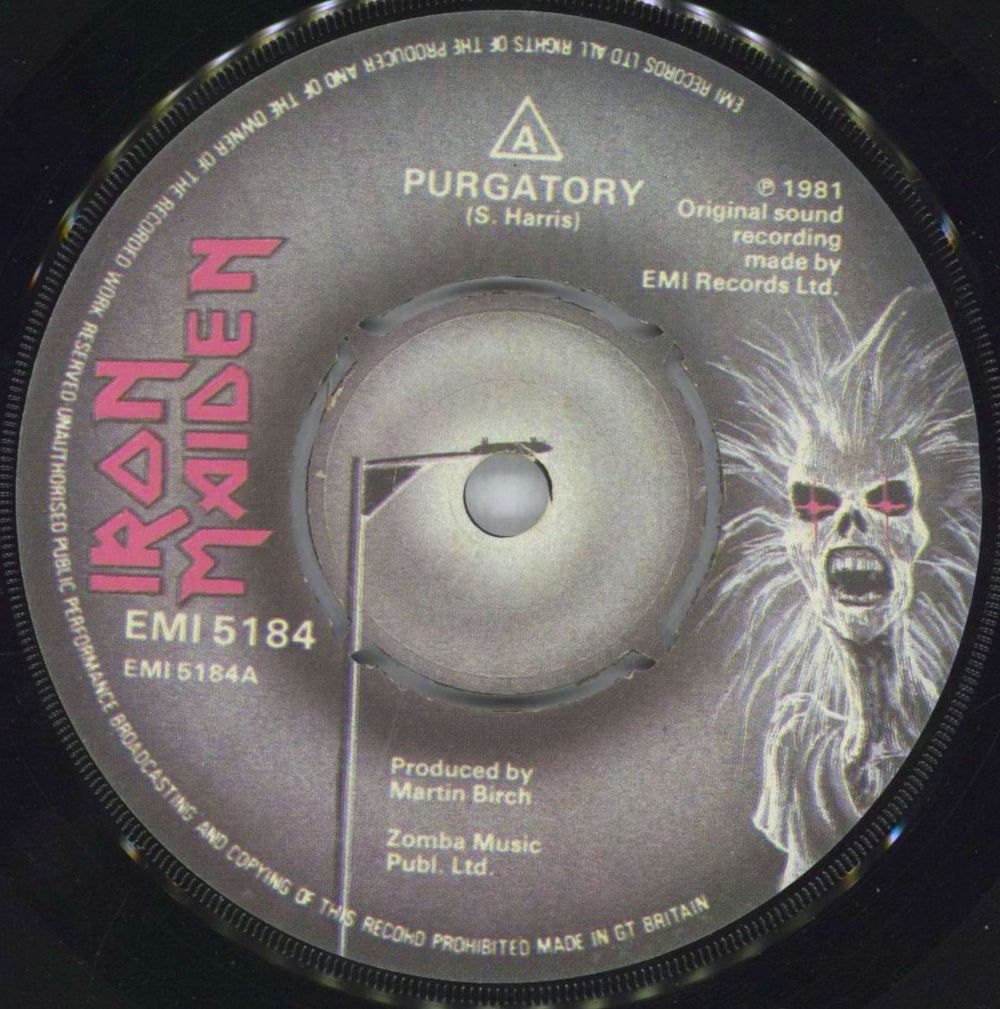 Iron Maiden Purgatory - P/S - VG/EX UK 7" vinyl single (7 inch record / 45) IRO07PU673069