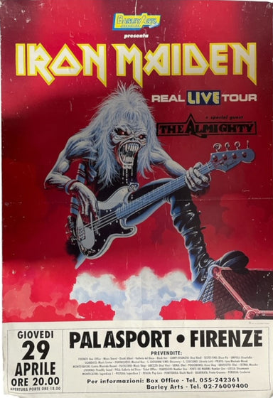 Iron Maiden Real Live Tour - Firenze Italian Promo Poster — 