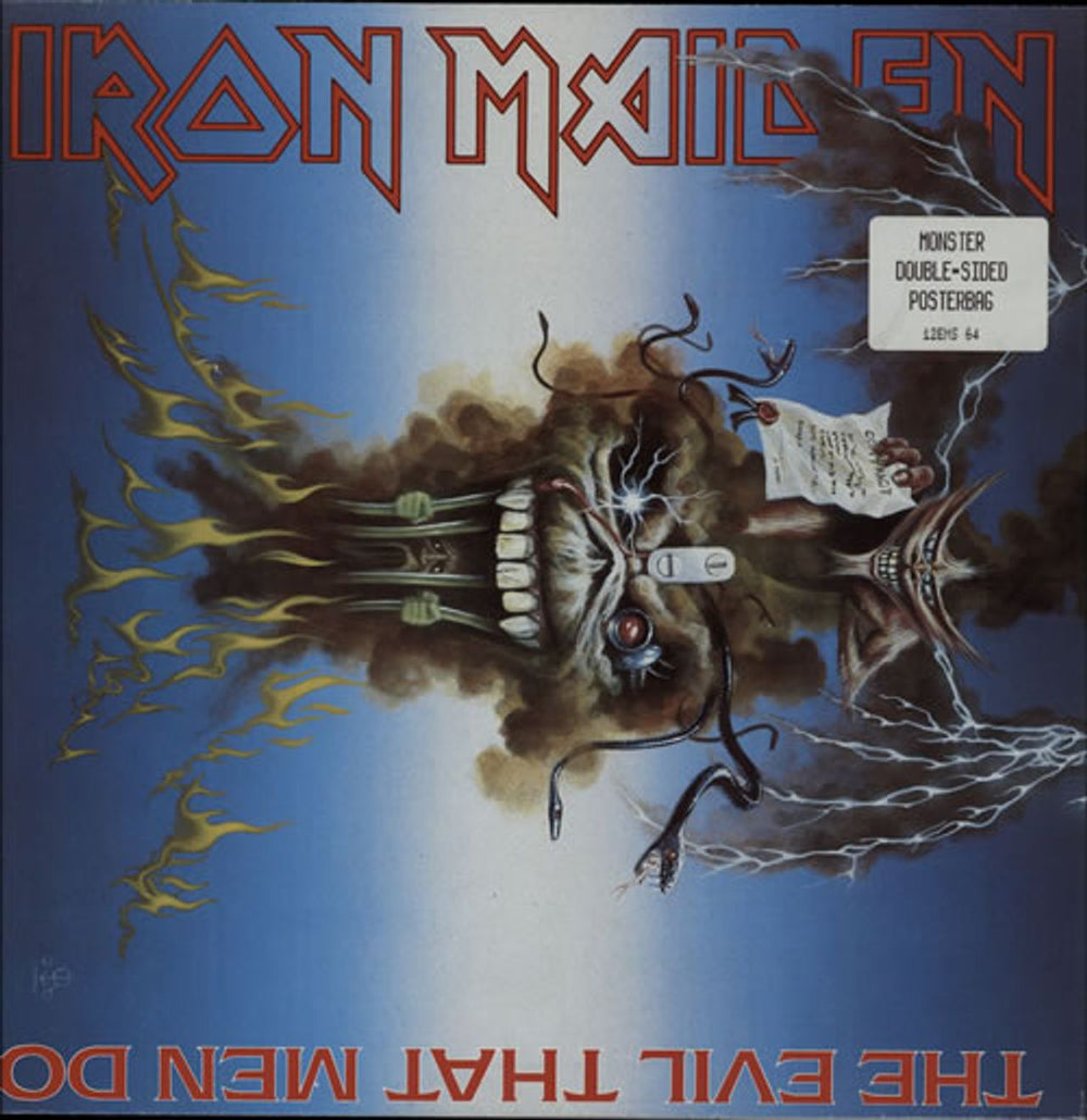 Iron Maiden The Evil That Men Do + Hype Stickered - EX UK 12" vinyl single (12 inch record / Maxi-single) 12EMS64