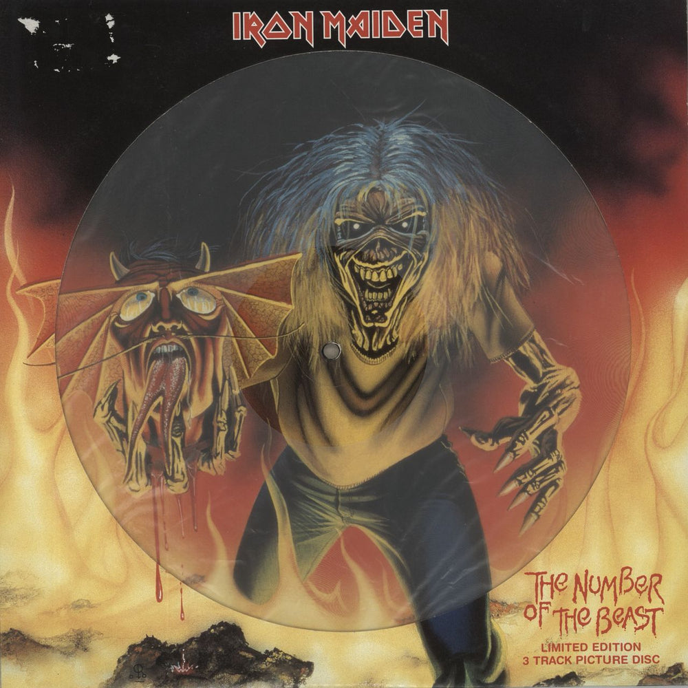 Iron Maiden The Number Of The Beast - VG UK 12" vinyl picture disc (12 inch picture record) 12EM666