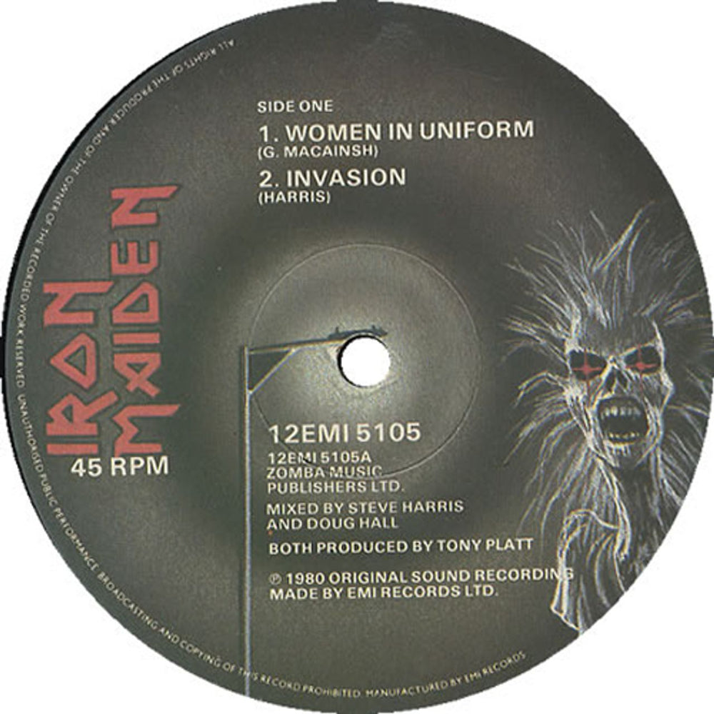 Iron Maiden Women In Uniform - 1st - P/S UK 12" vinyl single (12 inch record / Maxi-single) IRO12WO00717