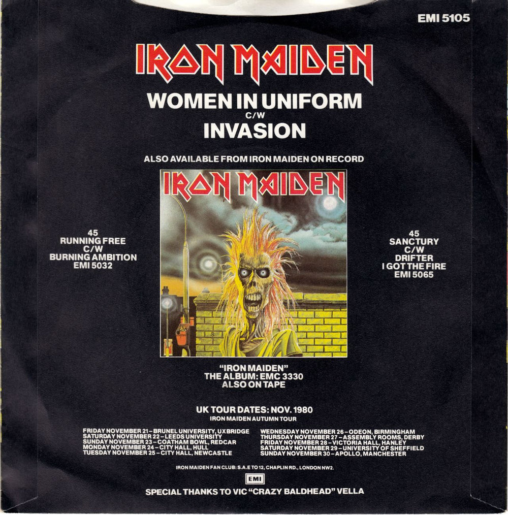 Iron Maiden Women In Uniform - P/S UK 7" vinyl single (7 inch record / 45) IRO07WO588537