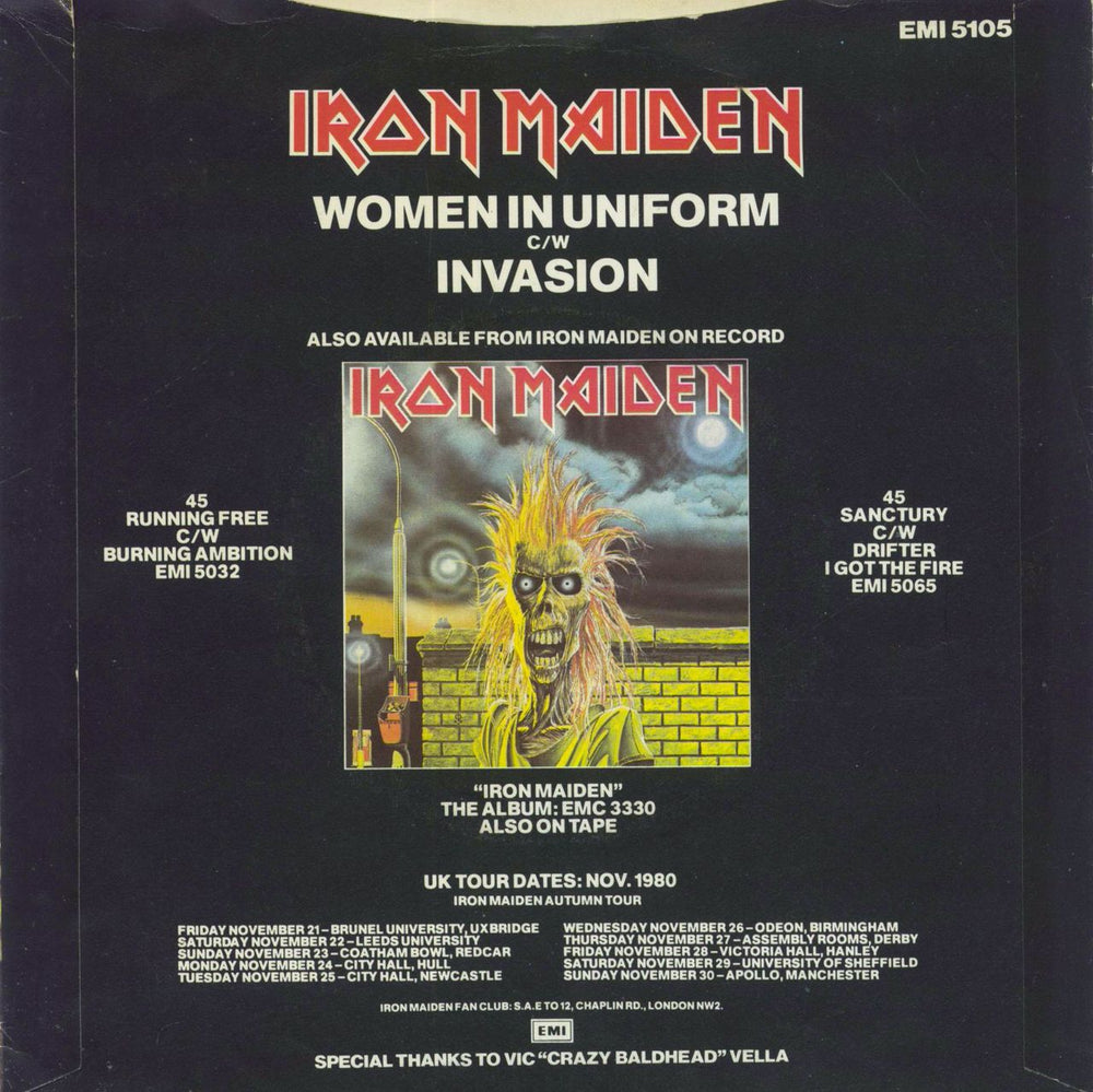 Iron Maiden Women In Uniform - Solid - P/S UK 7" vinyl single (7 inch record / 45)