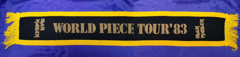 Iron Maiden World Piece Tour '83- Black & Yellow Scarf UK memorabilia SCARF