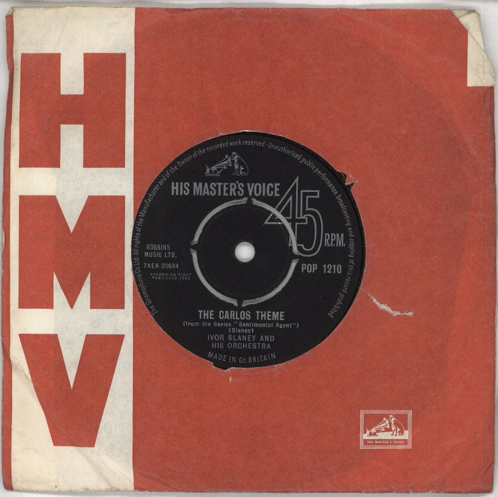 Ivor Slaney The Carlos Theme UK 7" vinyl single (7 inch record / 45) POP1210