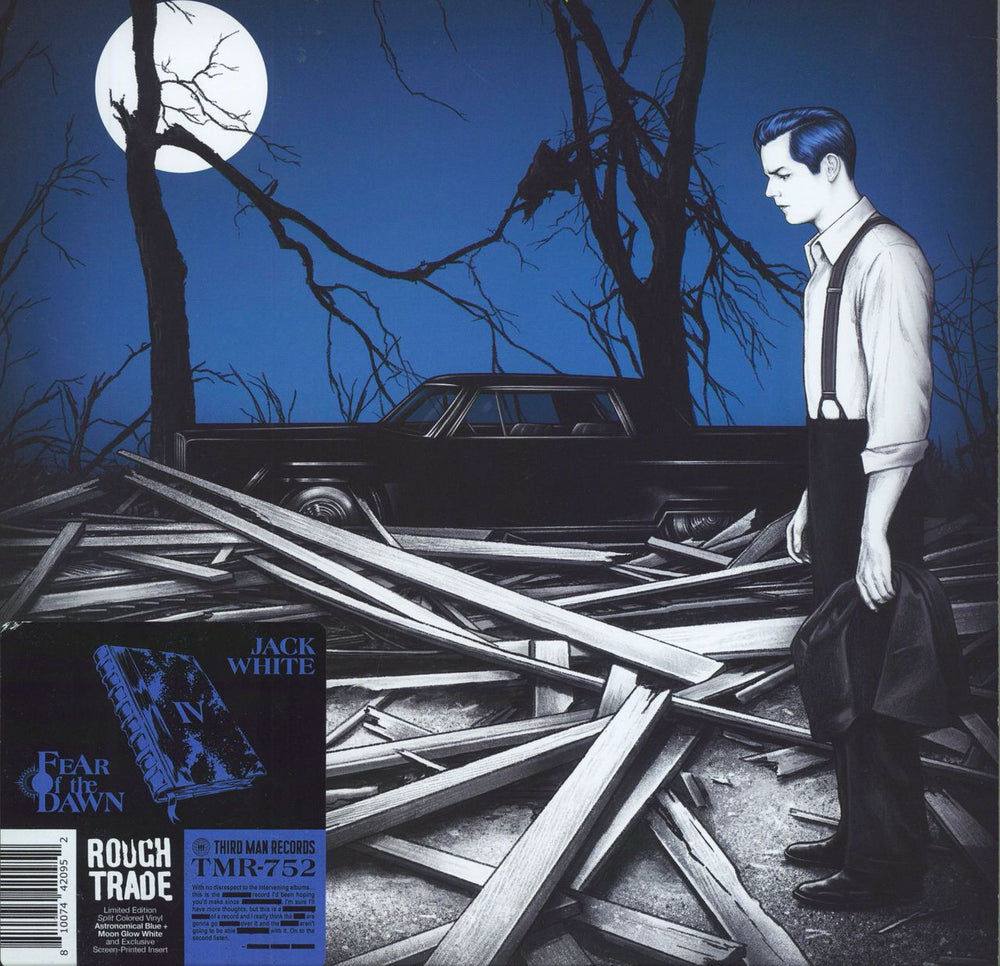 Jack White Fear Of The Dawn - Blue & White Split Vinyl UK vinyl LP album (LP record) TMR-752