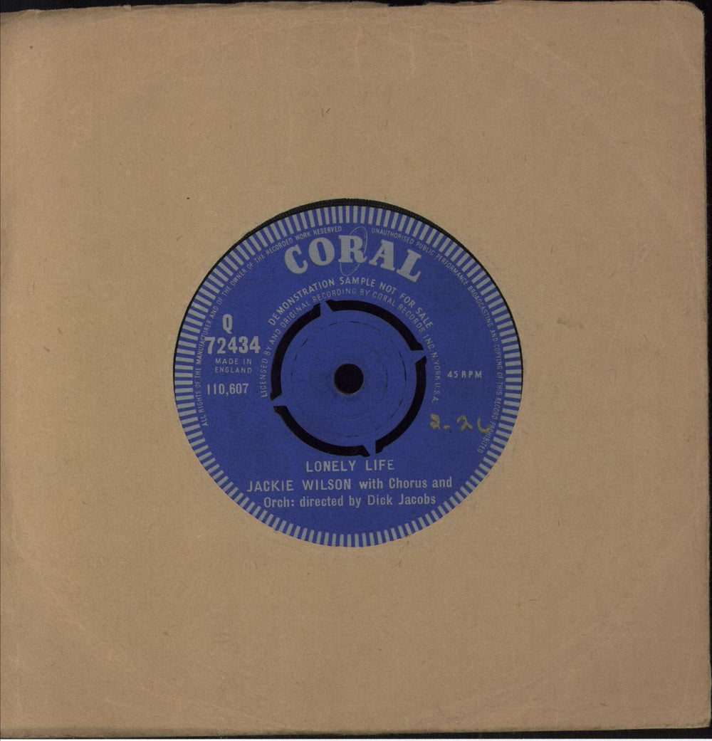 Jackie Wilson I'm Coming Back To You - A Label Demo UK 7" vinyl single (7 inch record / 45)