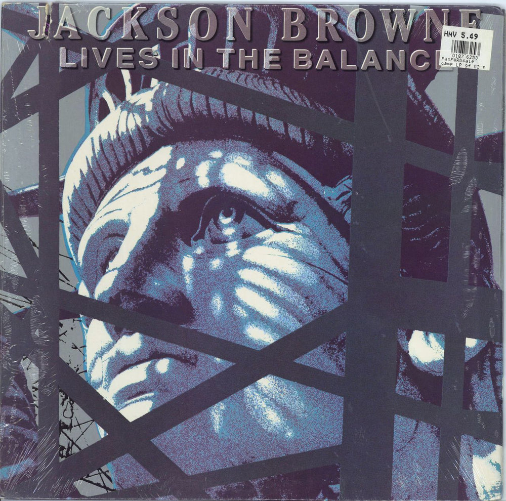 Jackson Browne Lives In The Balance - Shrink US vinyl LP album (LP record) 60457-1-E