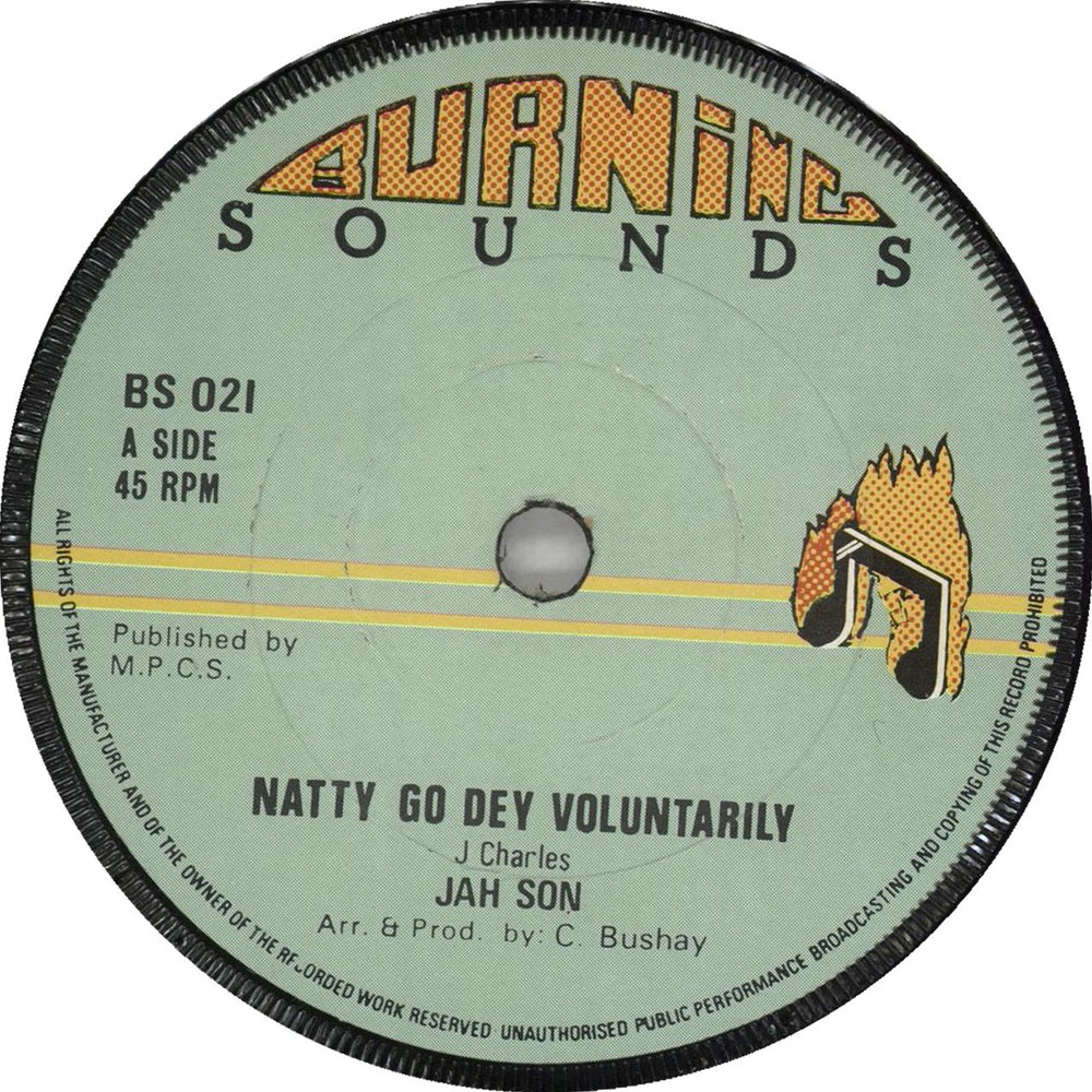 Jah Son Natty Go Dey Voluntarily UK 7" vinyl single (7 inch record / 45) BS021