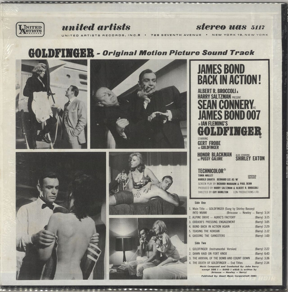 James Bond Goldfinger US vinyl LP album (LP record)