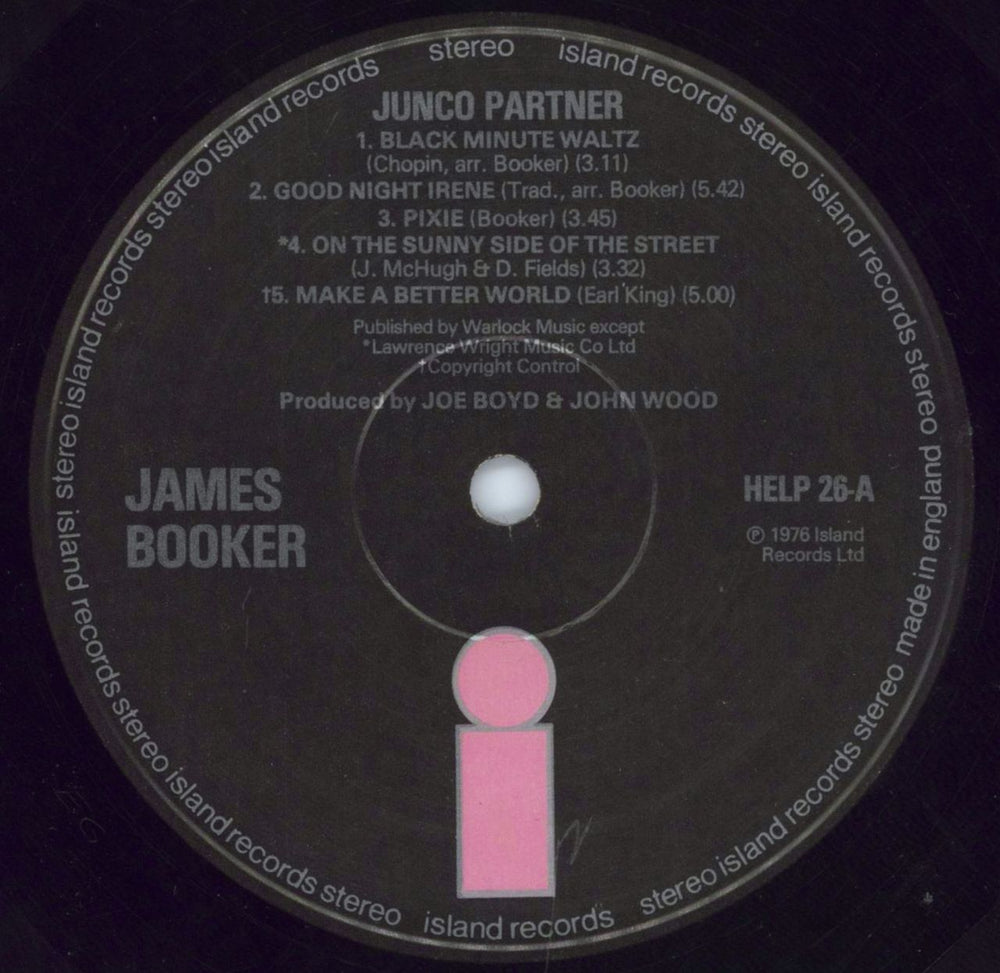 James Booker Junco Partner - VG UK vinyl LP album (LP record) J7PLPJU816511