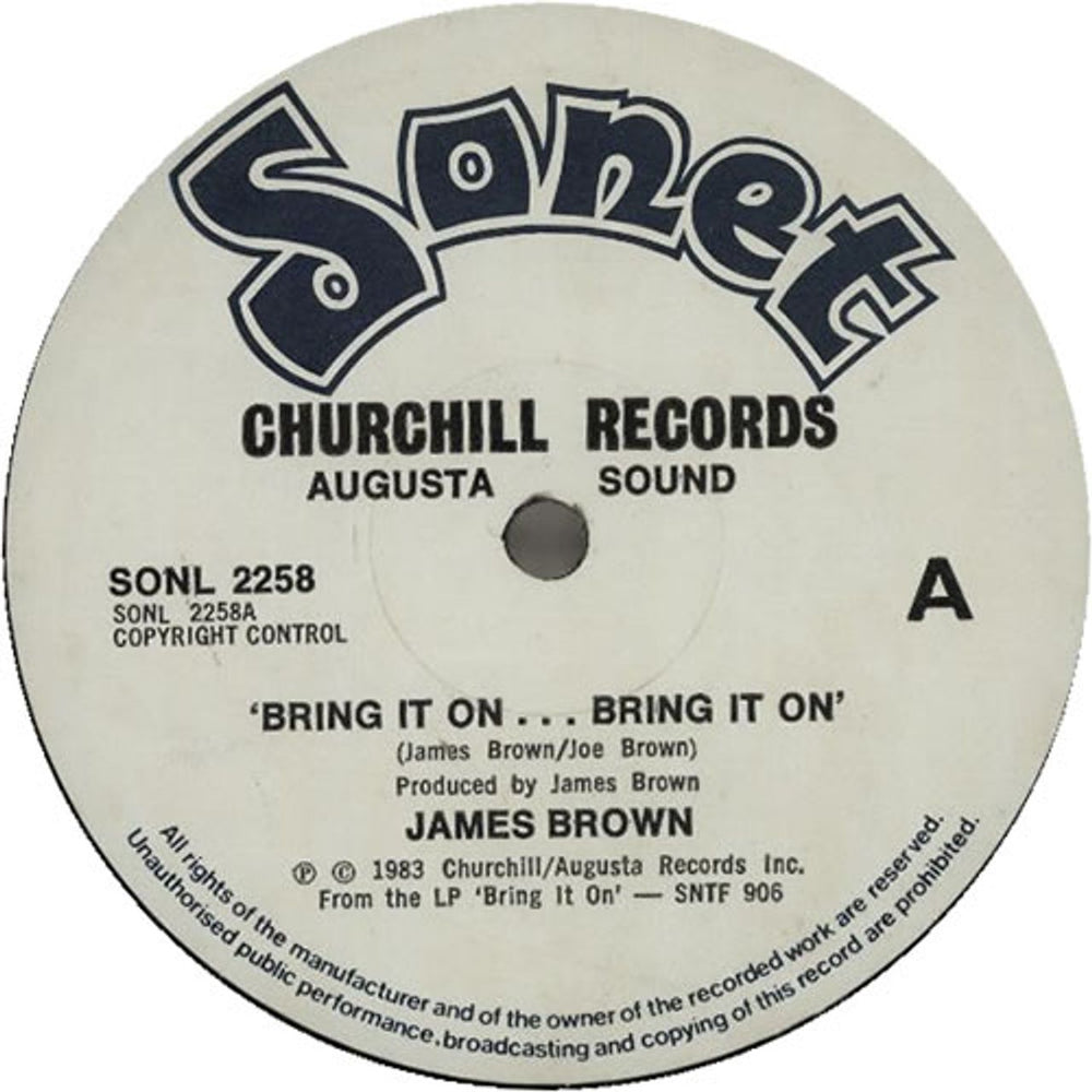 James Brown Bring It On... Bring It On UK 12" vinyl single (12 inch record / Maxi-single) SONL2258