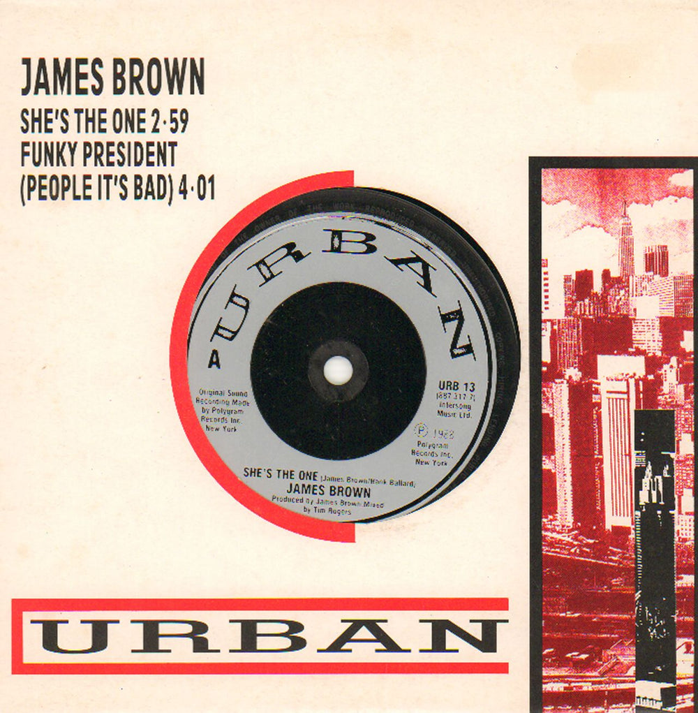 James Brown She's The One UK 7" vinyl single (7 inch record / 45) URB13