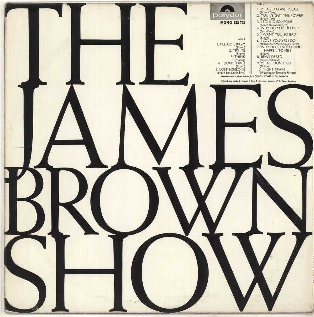 James Brown The James Brown Show UK vinyl LP album (LP record)