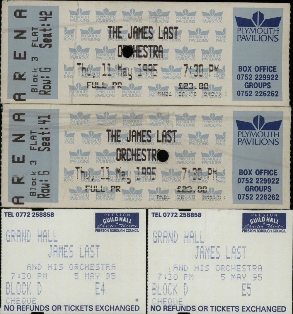 James Last 1995 Tour + Ticket Stub UK tour programme JLSTRTO647323